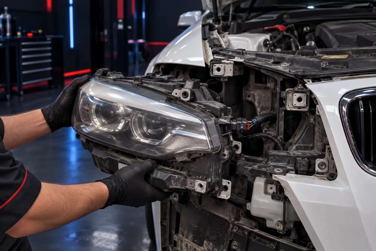 Extracción segura del conjunto óptico BMW