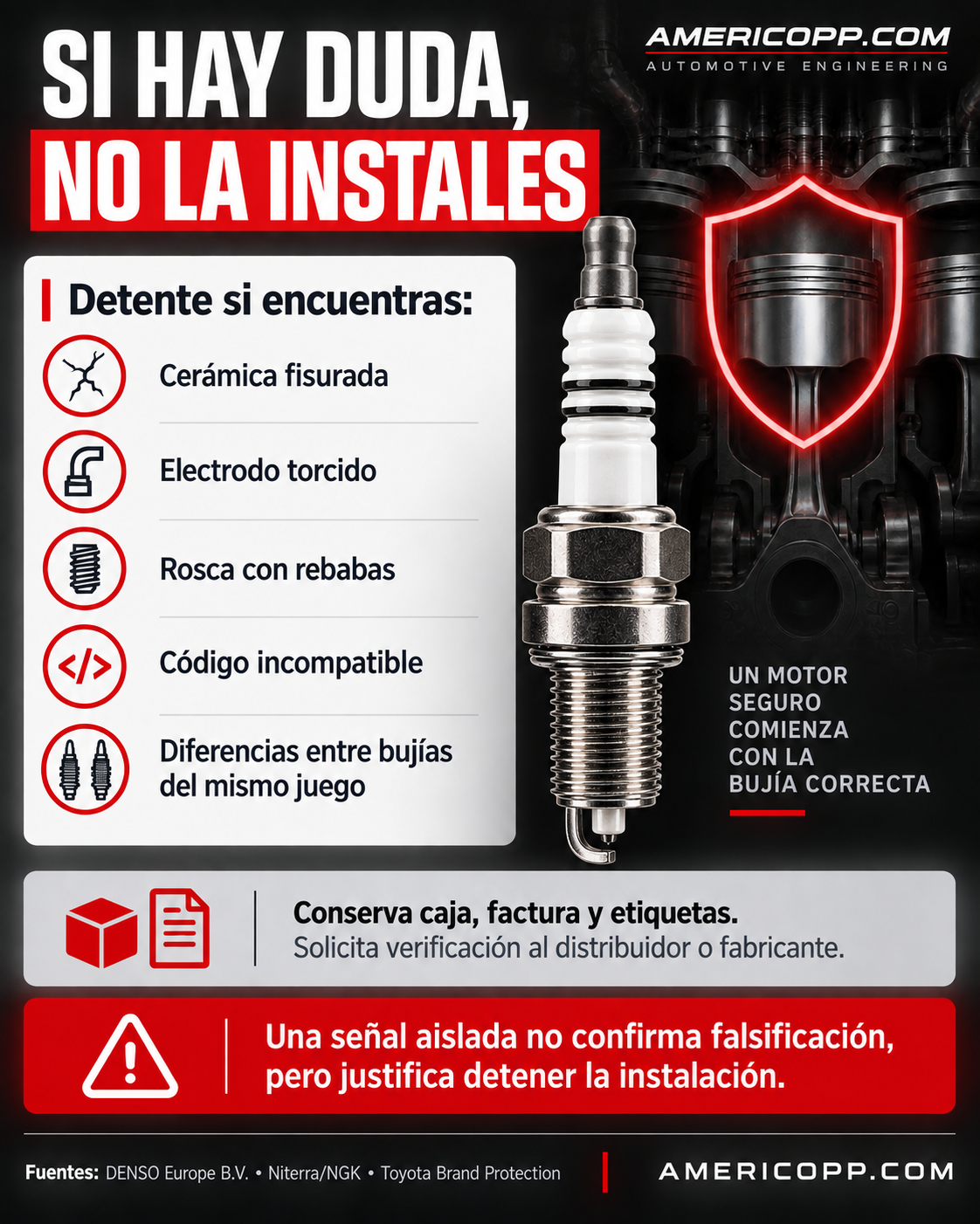 Señales para seleccionar la bujía correcta