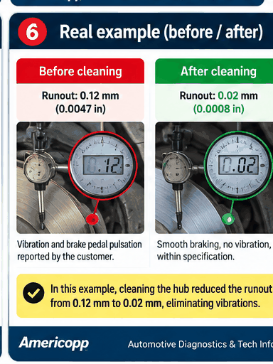 Technical evidence on wheel-hub cleaning and runout