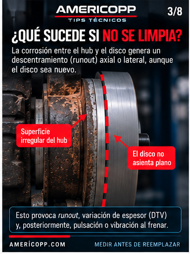 Runout causado por montaje irregular del disco