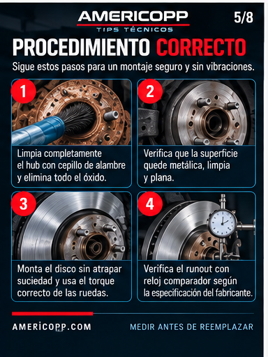 Procedimiento correcto de limpieza e instalación